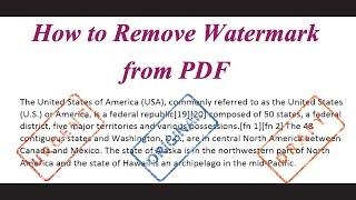 How to remove Watermark from PDF