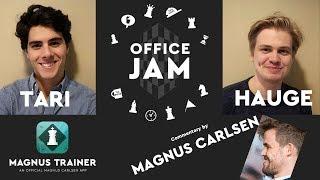 Magnus Carlsen Commentary || Tari v Hauge || Office Jam