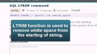 MySQL Tutorial : LTRIM command