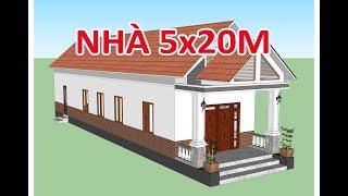 GỢI Ý MẪU NHÀ CẤP 4 MÁI THÁI 5x20M ĐẸP 3 PHÒNG NGỦ | KIẾN TRÚC NHÀ VIỆT