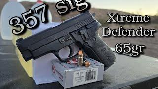 357 sig (Underwood Xtreme Defender 65gr) Ballistics Gel Test