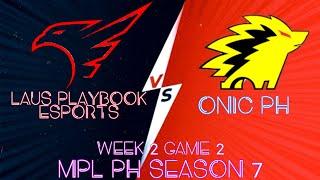 ONIC VS LPE GAME 2 - MPL PH SEASON 7 | ONIC PH VS LAUS PLAYBOOK ESPORTS