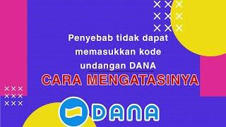 Penyebab tidak dapat memasukkan kode undangan dana dan cara mengatasinya