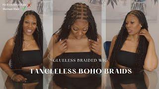 Glueless Tangleless Boho Braids Full Lace HD Wig Knotless Tangless Boho Box Braids Ft JALIZA Braids