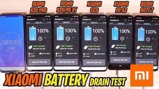 Redmi K20 Pro vs Redmi K20 vs Xiaomi Mi CC9 vs Xiaomi Mi A3 vs Redmi Note 7 Battery Drain Test