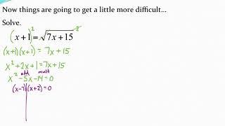 Solving radical equations (the hard ones that require factoring)