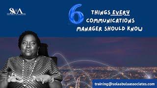 6 things every Communications Manager Should Know