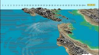 Simulation of a Tsunami Hitting San Francisco Bay Area