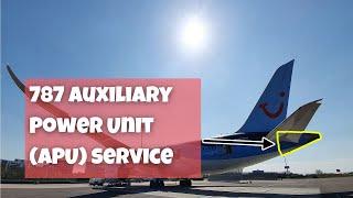 Boeing 787: Auxiliary Power Unit oil service (Line Maintenance)