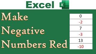 Automatically Change Negative Numbers Color to Red in Excel (Shortcut)