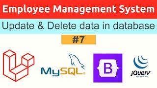 Update and delete data in database | Employee Record Management System | Laravel Tutorial