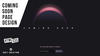 Coming Soon Page Design | CSS Tutorial