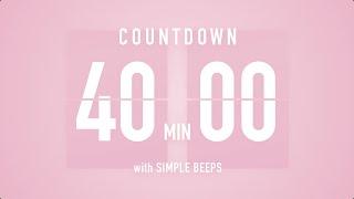 40 Min Countdown Flip Clock Timer / Simple Beeps 