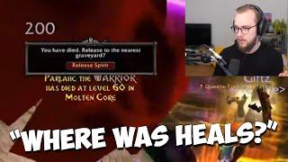 Guzu gets confused by this Molten Core lvl 60 HC death