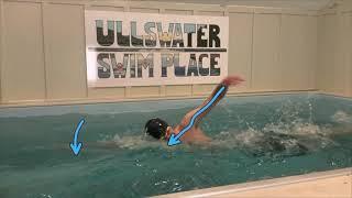 Elite triathlete improving swim technique