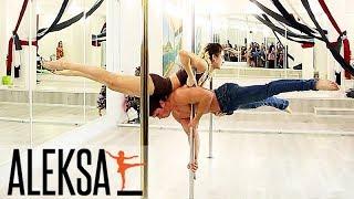 Pole Dance - Pole Sport - акробатика на пилоне. Дуэт. Новый год в Aleksa Studio.