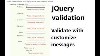 jQuery Validation Plugin - How to customize jQuery validations 2022