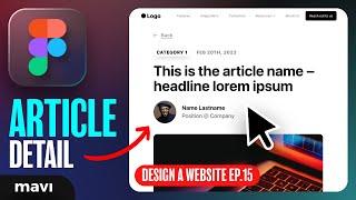 WEB DESIGN IN FIGMA ep.15: Blog ARTICLE Detail Page – Free UX / UI Course