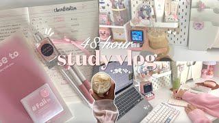 48-hour study vlog finals week prep, lots of coffee, 6am morning routine, productive exams week