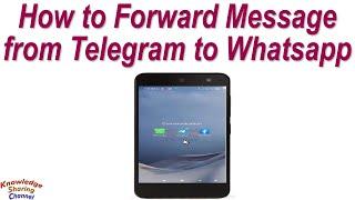 How to Forward Message from Telegram to Whatsapp