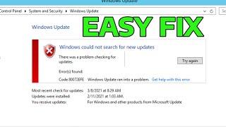 How To Fix Windows 7 Update Error 80072efe Error Code 80072EFE Problem