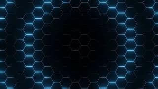 Abstract Futuristic Hexagons 4K Surface Motion Background Loop Sci-fi technology Blue Neon Light