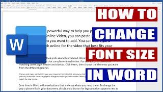 How to Change FONT size in WORD | Microsoft Word Tutorials