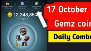 Gemz Daily Combo 17 October | Gemz Daily Code 17 October| Daily Combo | Today