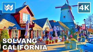 [4K] Solvang Danish Village in Santa Barbara County, California - Christmas Walking Tour 