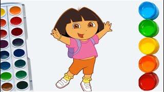 How to colour Dora the Explorer | COLORING PAGES for kids