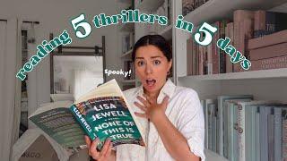 reading 5 thrillers in 5 days!!  | spoiler free reading vlog