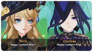Navia and Clorinde Attend Lantern Rite (Cutscene) Fontaine Characters in Liyue | Genshin Impact