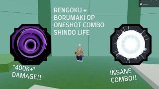 RENGOKU + BORUMAKI OP ONESHOT COMBO | Shindo Life Roblox