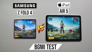 Samsung Z Fold 4 vs iPad Air 5 Pubg Test, Heating and Battery Test | Gaming Beasts 