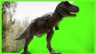 T-Rex Jurassic World Green Screen + Animation [4K]