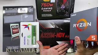 AMD Ryzen 5 2600 ASRock A320M HDV R4.0 GALAX Gamer SAPPHIRE RX580 Armaggeddon Kagami K5 Gaming Build