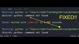 PYTHON How to fix zsh command not found PYTHON error in VS CODE