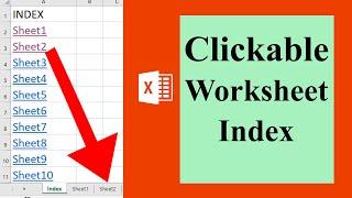 How To Create Hyperlinked Index Of Sheets In Excel Workbook