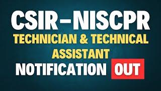 CSIR NIScPR Recruitment 2025 | Eligibility | Age Limit