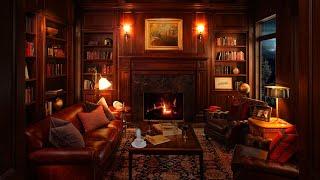 Cozy Reading Room ASMR Ambience - Paper Flipping, Page Turning Sounds, Creaking, Fireplace Sounds