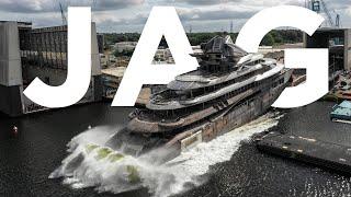 JAG | Awesome Slipway Launch of New Superyacht