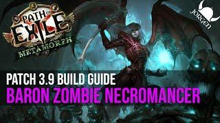 PoE 3.9 - Baron Zombie Necromancer Build Guide (with self casting flasks)