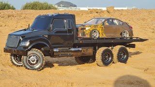 He DOES NOT go, he Dumps off-road! ... Test Traxxas TRX-6 Ultimate RC Hauler 6x6