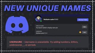 Claim Your Unique Name BEFORE ITS TOO LATE!!! (DISCORD UPDATE)