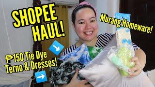 SHOPEE HAUL! P150 PESO TIE DYE TERNO + DRESSES & HOMEWARE STUFF | Philline Ina