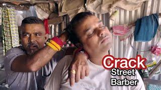 ASMR Street Barber Loud Neck Cracking Intense Acupressure Head massage |Indian Barber