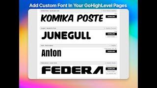 How to Add Custom Font in Your GoHighLevel Pages