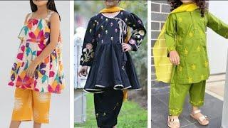 baby girl two piece dress design for eid 2023/lawn two piece dress for for kids/ summer lawn frocks