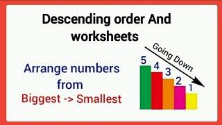 Descending order for kids/descending numbers for kids/descending order for ukg/grade 1