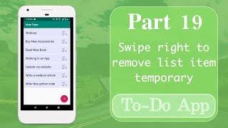 Part 19 | Swiping to temporary remove list item from RecyclerView